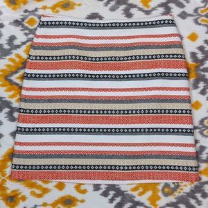 Ann Taylor Multicolor Striped Midi Skirt